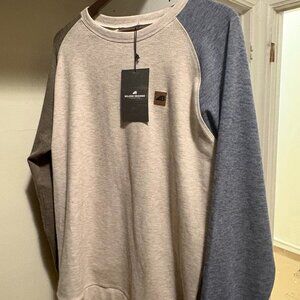 NWT Belong Designs Black/Blue Fleece Crew Sweatshirt Size Large